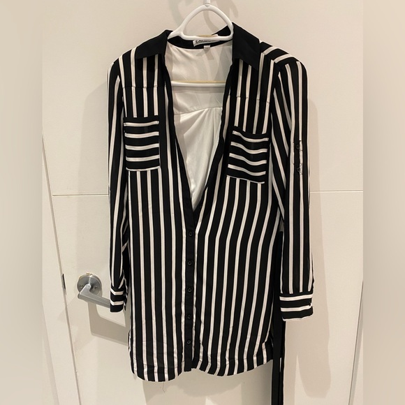 Black and white striped shirt dress from express - Picture 1 of 3